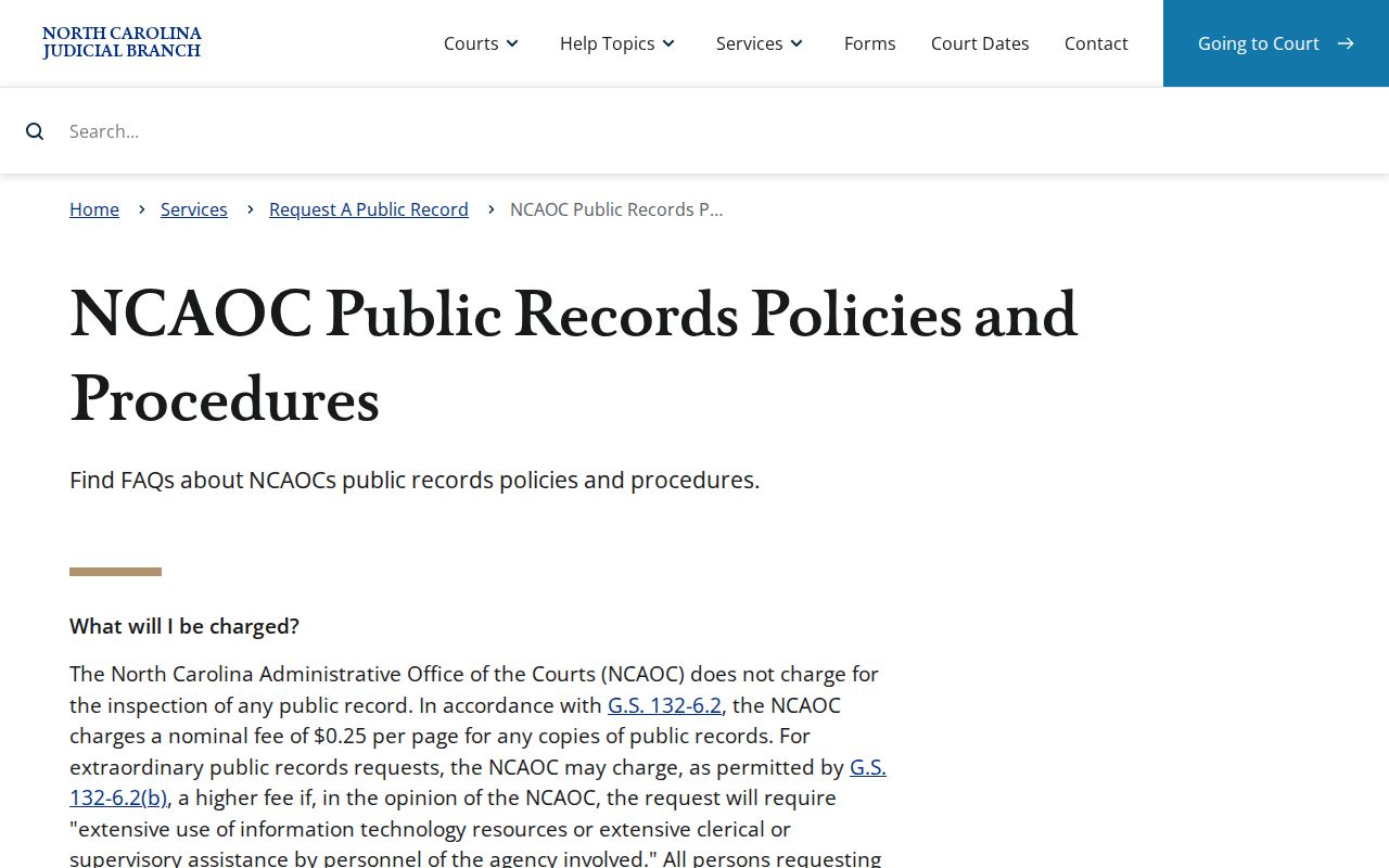Duplin County court records public-record policies