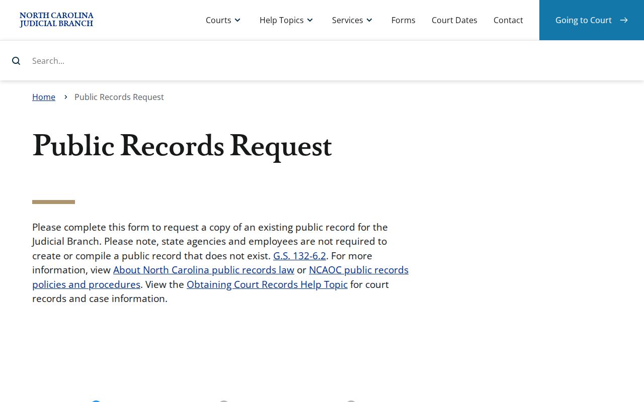 Duplin County court records NCAOC public-record request form