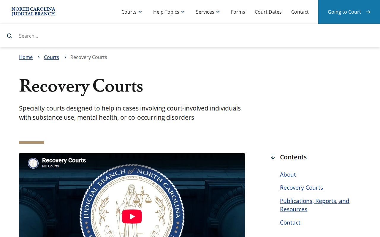 Duplin criminal docket reference from North Carolina recovery courts information