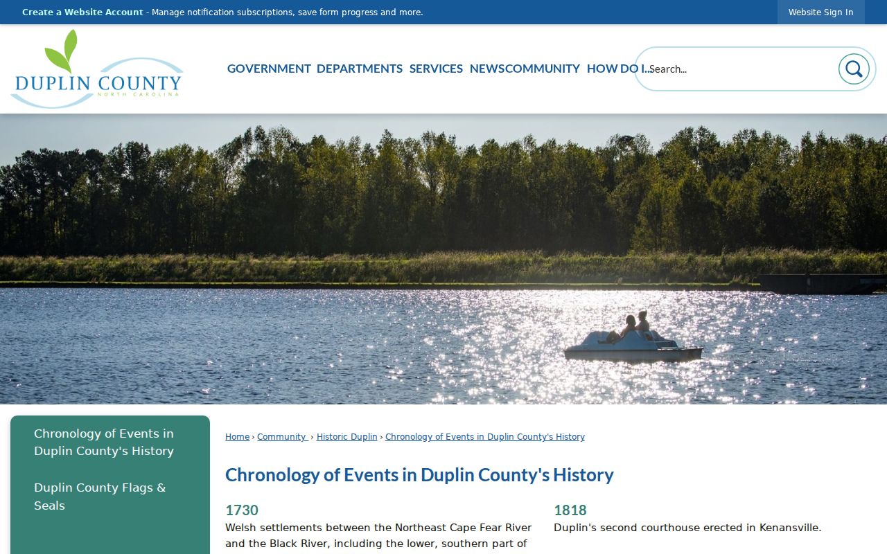 Duplin County court docket courthouse history source