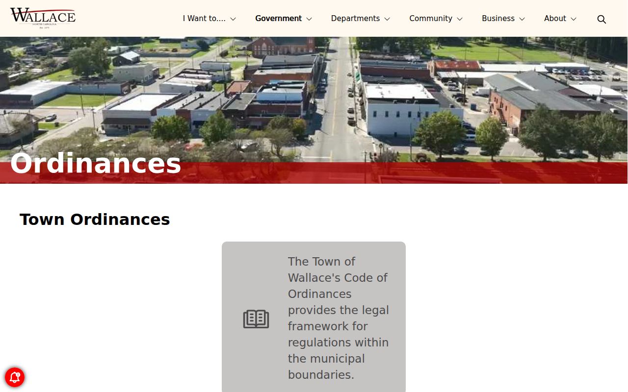 Wallace court docket research image from the official Wallace ordinances page