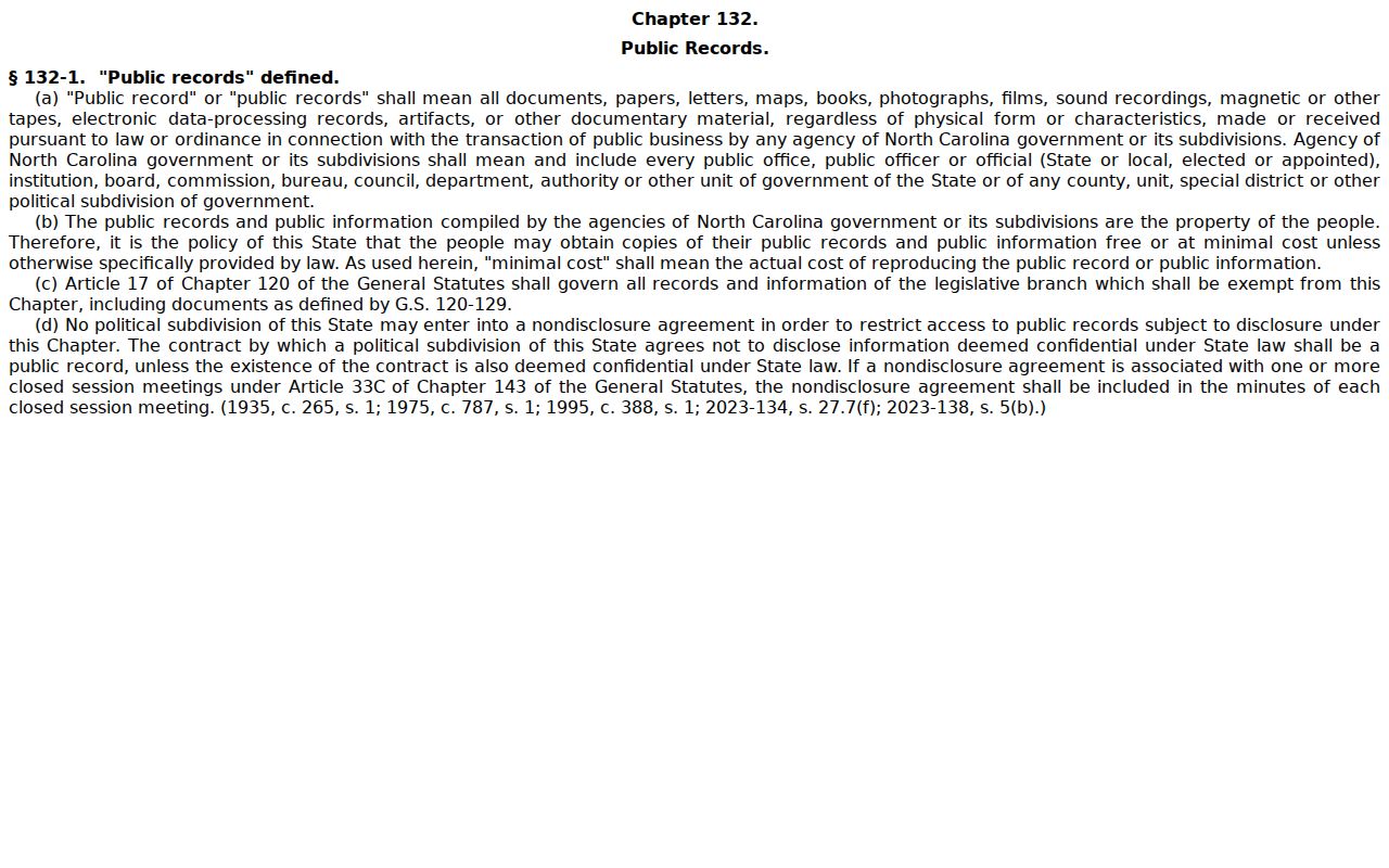 Warsaw court docket research image from North Carolina public records law